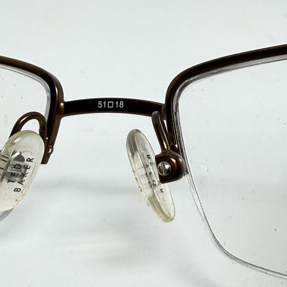 TED BAKER “STARDUST” Eyeglasses Frame Only B178 EBOHalf Rimless 51-18-140 19543 - Picture 6 of 8